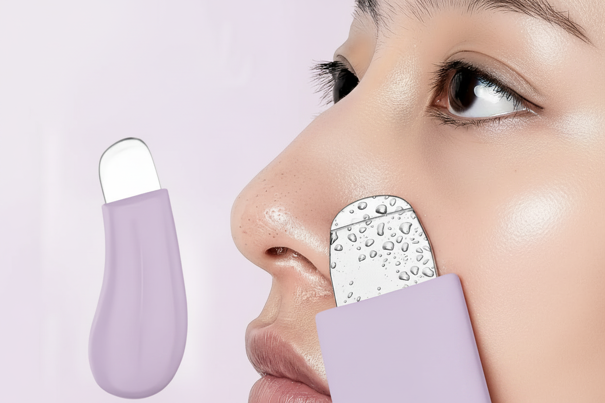 Lavender exfoliator tool lifestyle shot